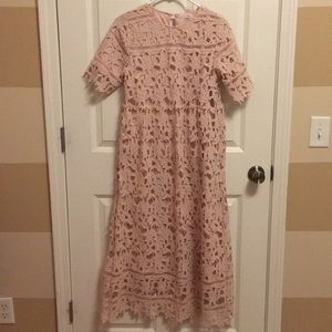 Orange Creek blush lace dress-size M (NWOT)
